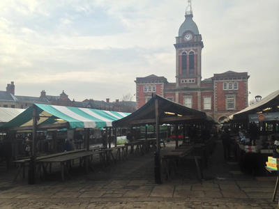 Empty Tables at Chesterfield Market