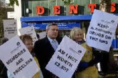 Paul Holmes protesting against NICE (National Institute for Health and Clinical Excellence) decision