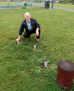 Cllr Keith Falconer at Whitecotes Play Ground