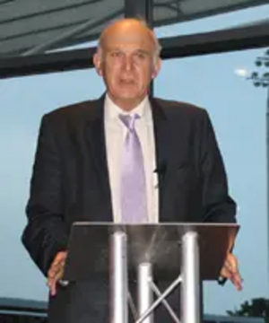 Vince Cable MP speaking at the Proact Stadium