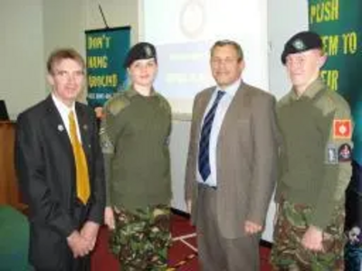 Paul Holmes MP and Cllr Bagshaw with Local Cadets