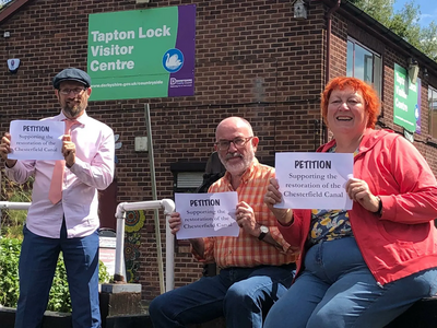 Canal Trust members and borough councillors Ed Fordham, Paul Niblock and Shirley Niblock