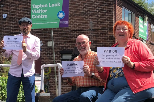 Canal Trust members and borough councillors Ed Fordham, Paul Niblock and Shirley Niblock