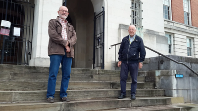 Cllrs Paul Niblock and Keith Falconer at Chesterfield Town Hall