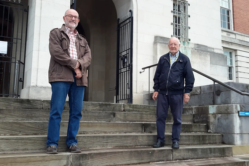 Cllrs Paul Niblock and Keith Falconer at Chesterfield Town Hall