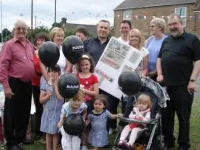 Paul Holmes MP, Cllrs Craw, Collins and Stone with Nicola Smith, Simon Kendrick and other RAAW campaigners at Old Whittington Gala.